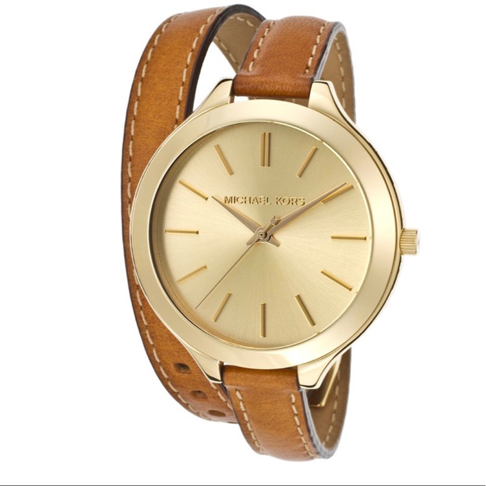 Michael Kors Double-Wrap Leather Wrap Watch MK2256